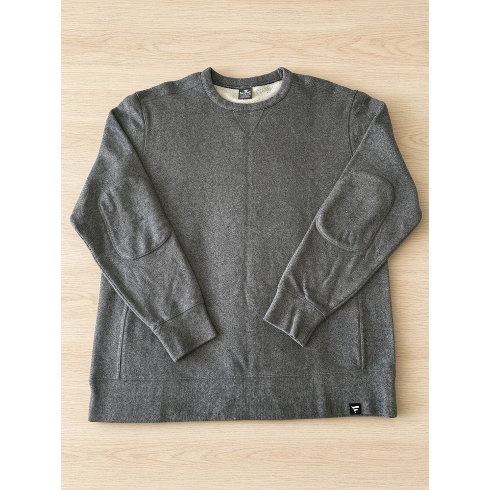 Fanatics Mens Gray French Terry Crewneck Sweatshirt Elbow Patches Size Large